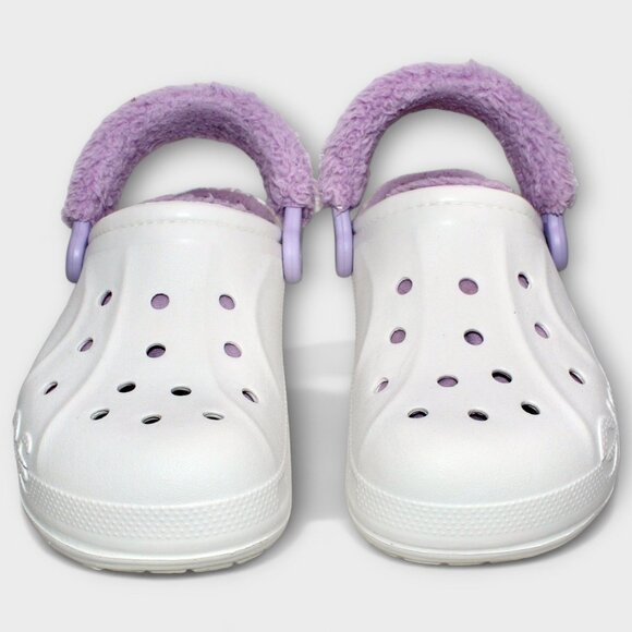 Crocs Unisex Baya lined fuzz strap clog white/lavender US Women's 8/Men's 6 - Picture 4 of 11